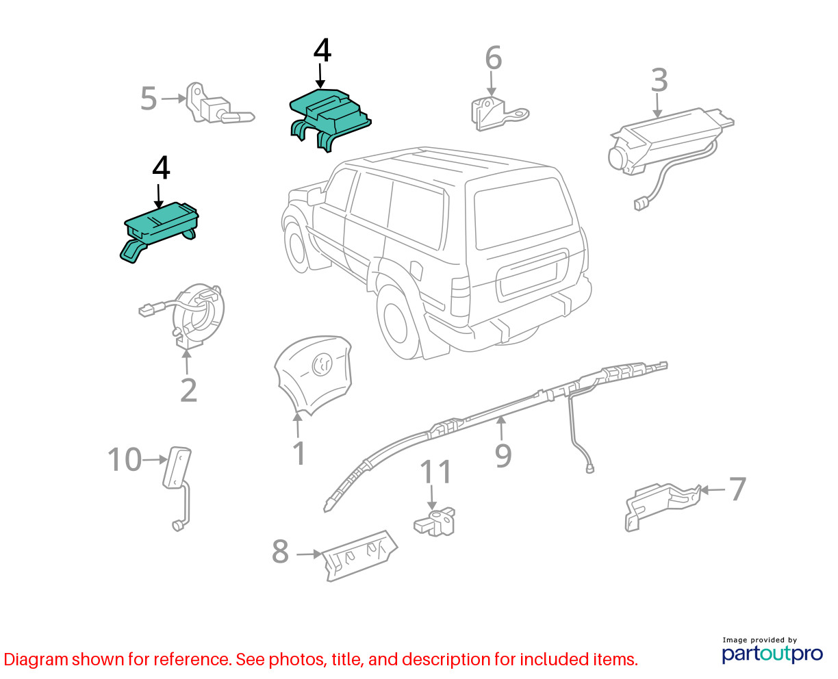 98 1998 TOYOTA LANDCRUISER 8 CYLINDER SRS RESTRAINT CONTROL MODULE 8917060050