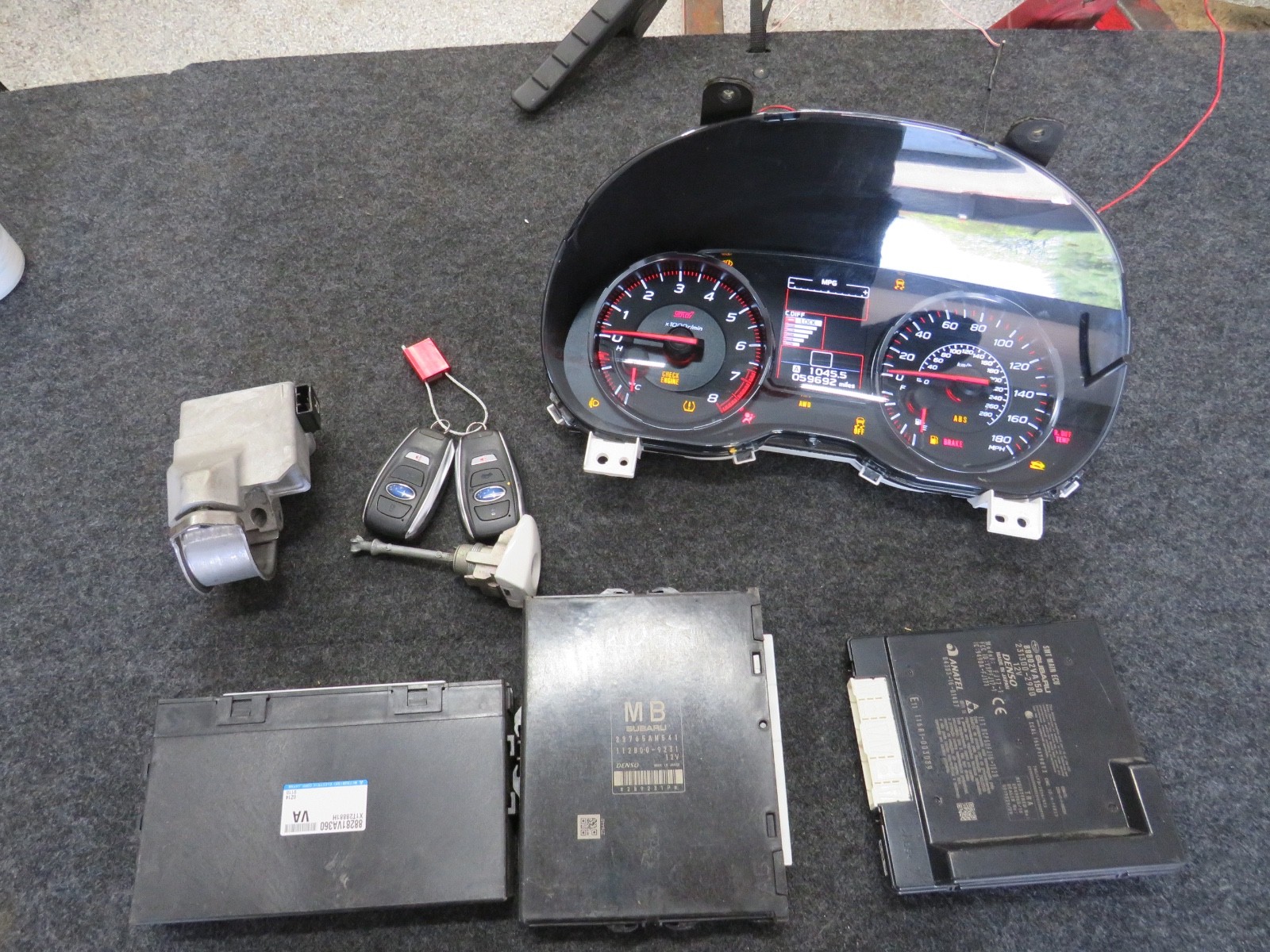 2020 SUBARU WRX STI CLUSTER ECU IGNITION IMMOBILIZER KEY PUSH BUTTON 59K MILES