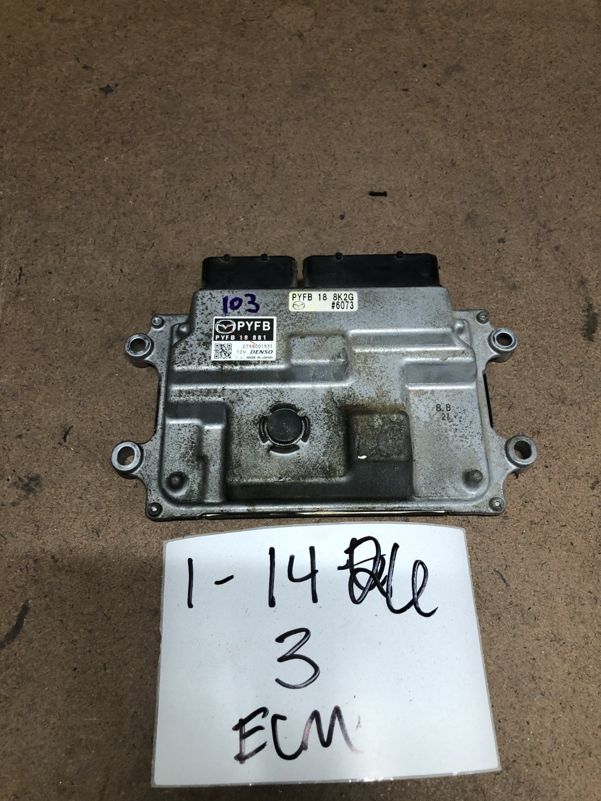 ENGINE COMPUTER 2018 MAZDA CX-5 PYFB18881 2798001931 PCM ECU ECM OEM