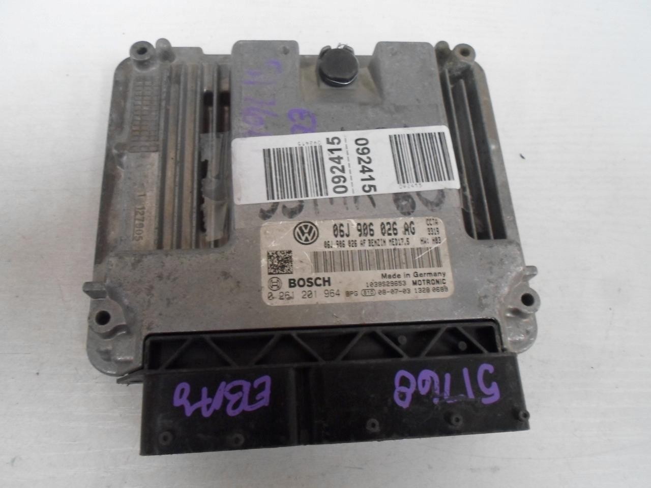 ENGINE COMPUTER VOLKSWAGEN PASSAT 2008 06J906026AG 0261201964 2.0L ECM OEM