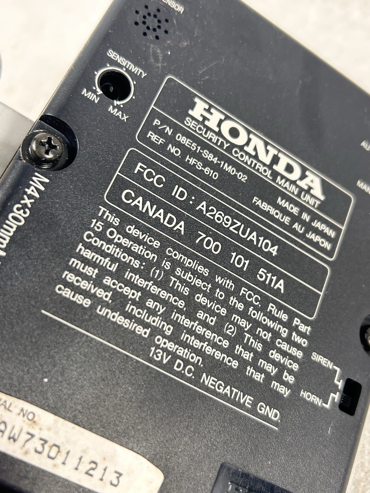 2005 Honda Insight OEM main security control module unit
