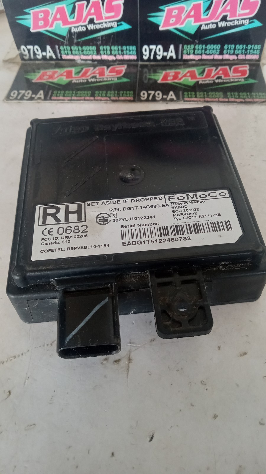 2013 FORD EDGE RADAR MODULE REAR RIGHT PASSENGER DG1T-14C689-EA