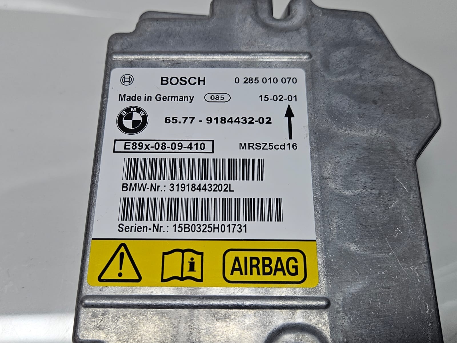 9184432-2006-2011 BMW E90 E91 E92 3 Series SRS Safety bag Module OEM