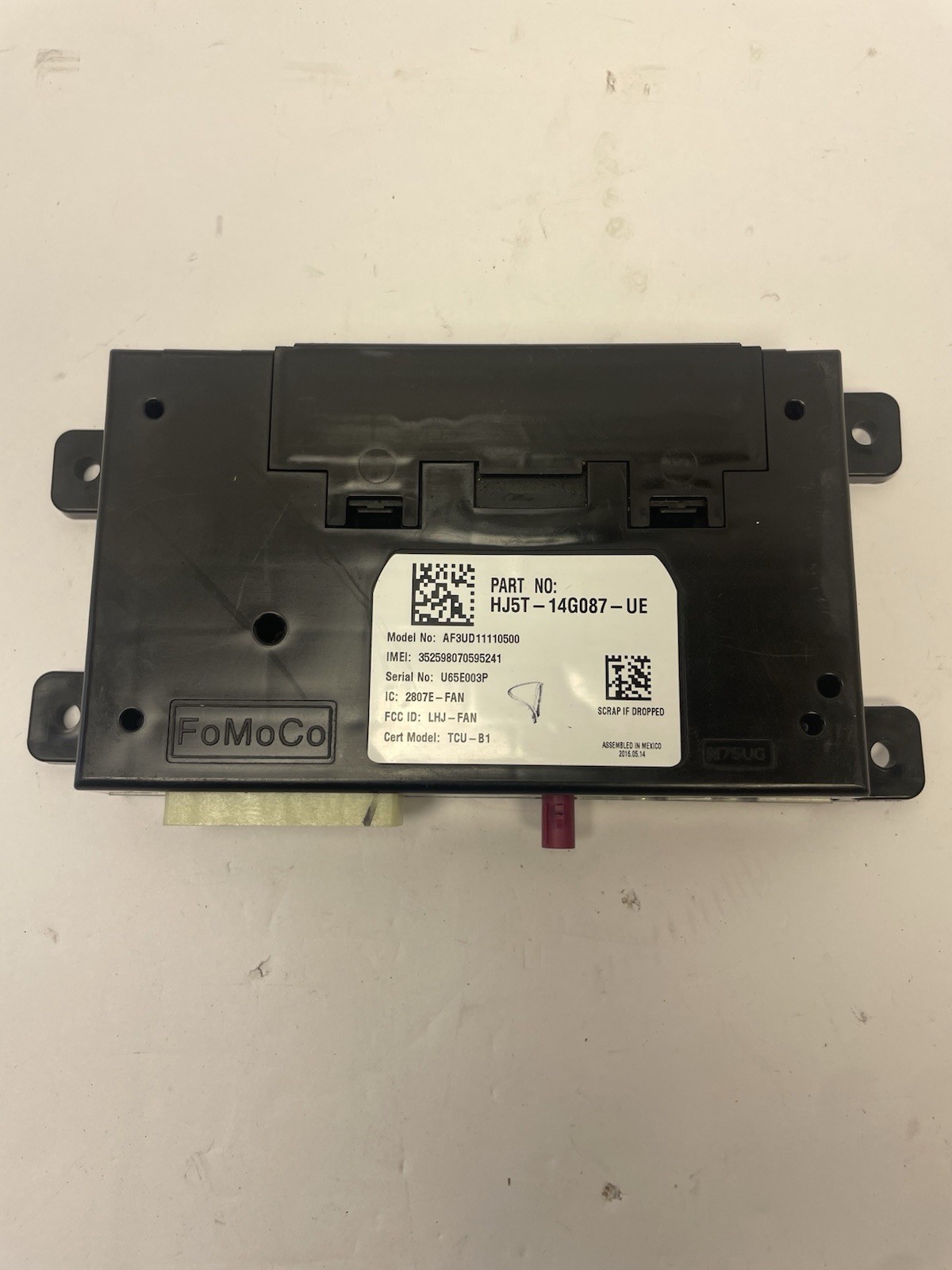 2017 Ford Escape Telematics Communication Control Module HJ5T14G087UE OEM