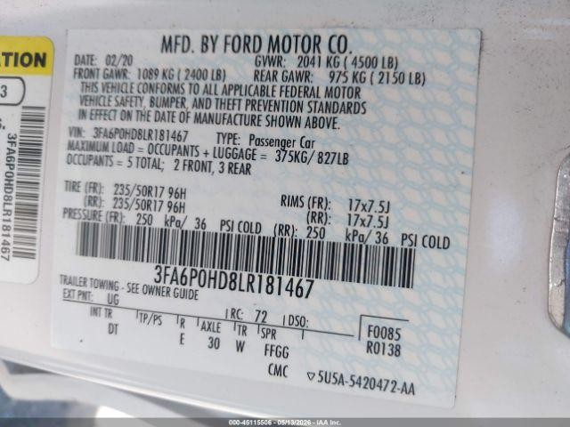 Used Engine Control Module (ECM) fits: 2020 Ford Fusion Electronic Control Modul