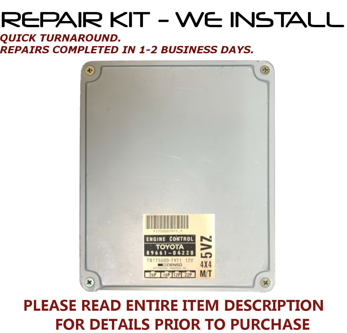 REPAIR KIT 4 Toyota Tacoma Engine Computer ECM ECU PCM 95 96 97 98 >WE INSTALL<