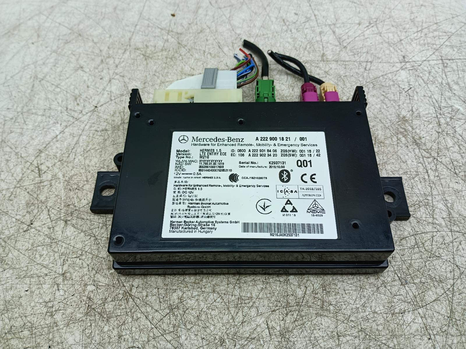 MERCEDES GLA CLASS TELEMATICS CONTROL MODULE ECU A2229001821 X156 2013 – 2020