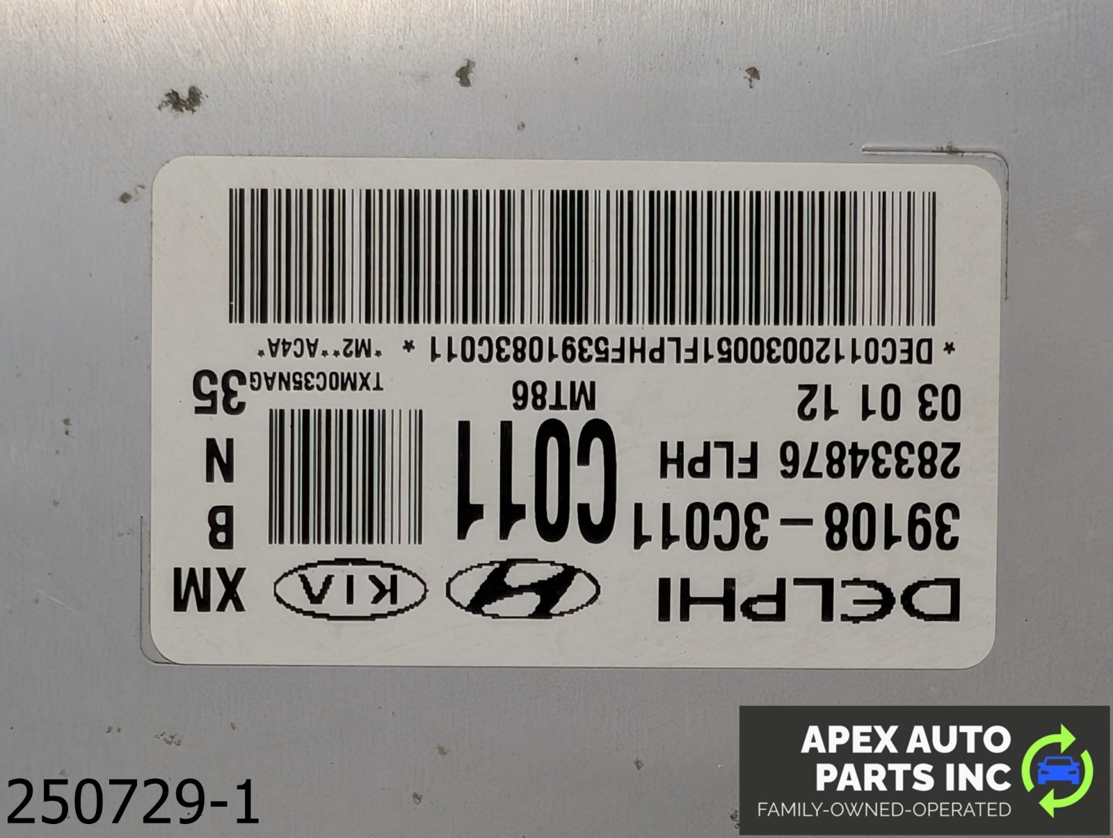 OEM 2011-2013 Kia Sorento 3.5L Engine Computer Control Module Ecu Ecm Pcu Pcm