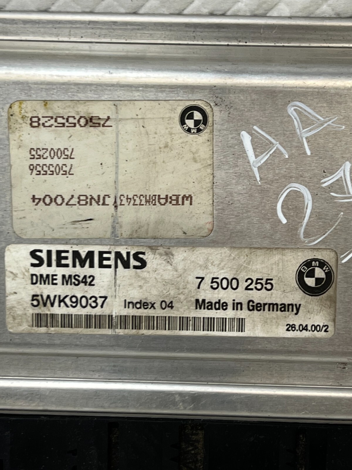 2000 BMW 323 ECU Engine Control Unit Module ECM 7 500 255 OEM (AA 273)AM