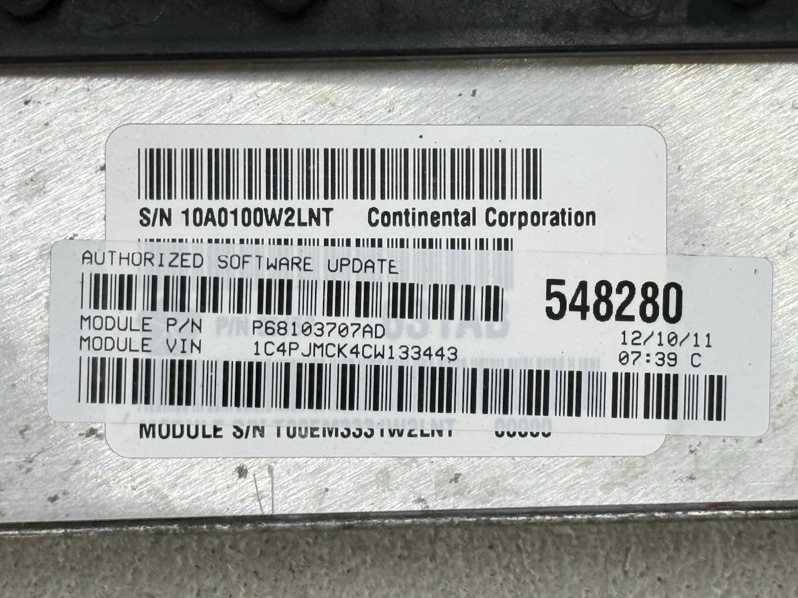 2012 Jeep Liberty 3.7L Engine Computer Module ECU ECM PCM P68103707 PROGRAMMED