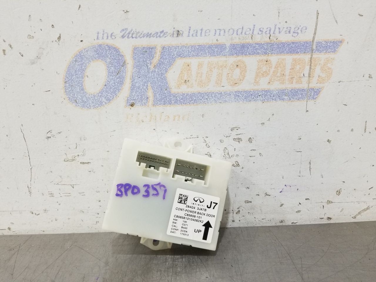 17 2017 INFINITI QX60 REAR POWER LIFTGATE CONTROL MODULE 284G43JA7B