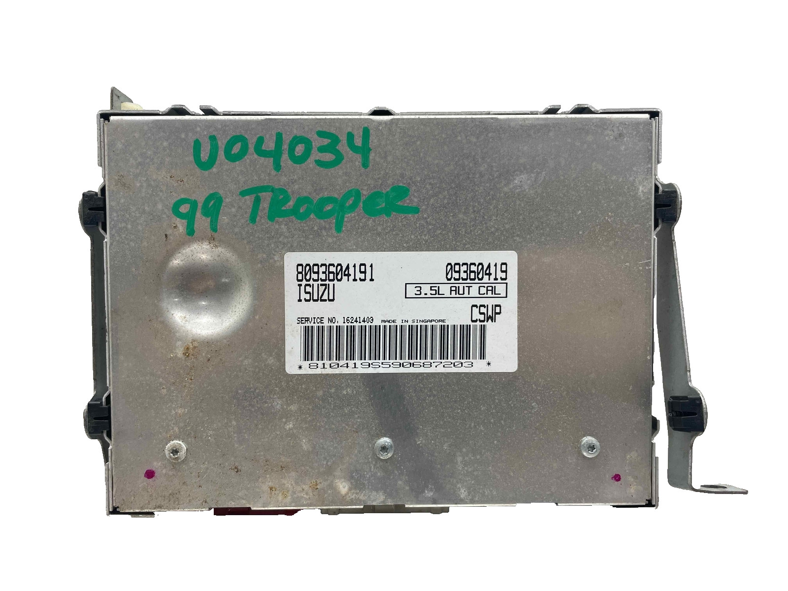 1999 Isuzu Trooper 3.5L Engine Control Module Computer Ecu 133K 09360419 Aut Cal