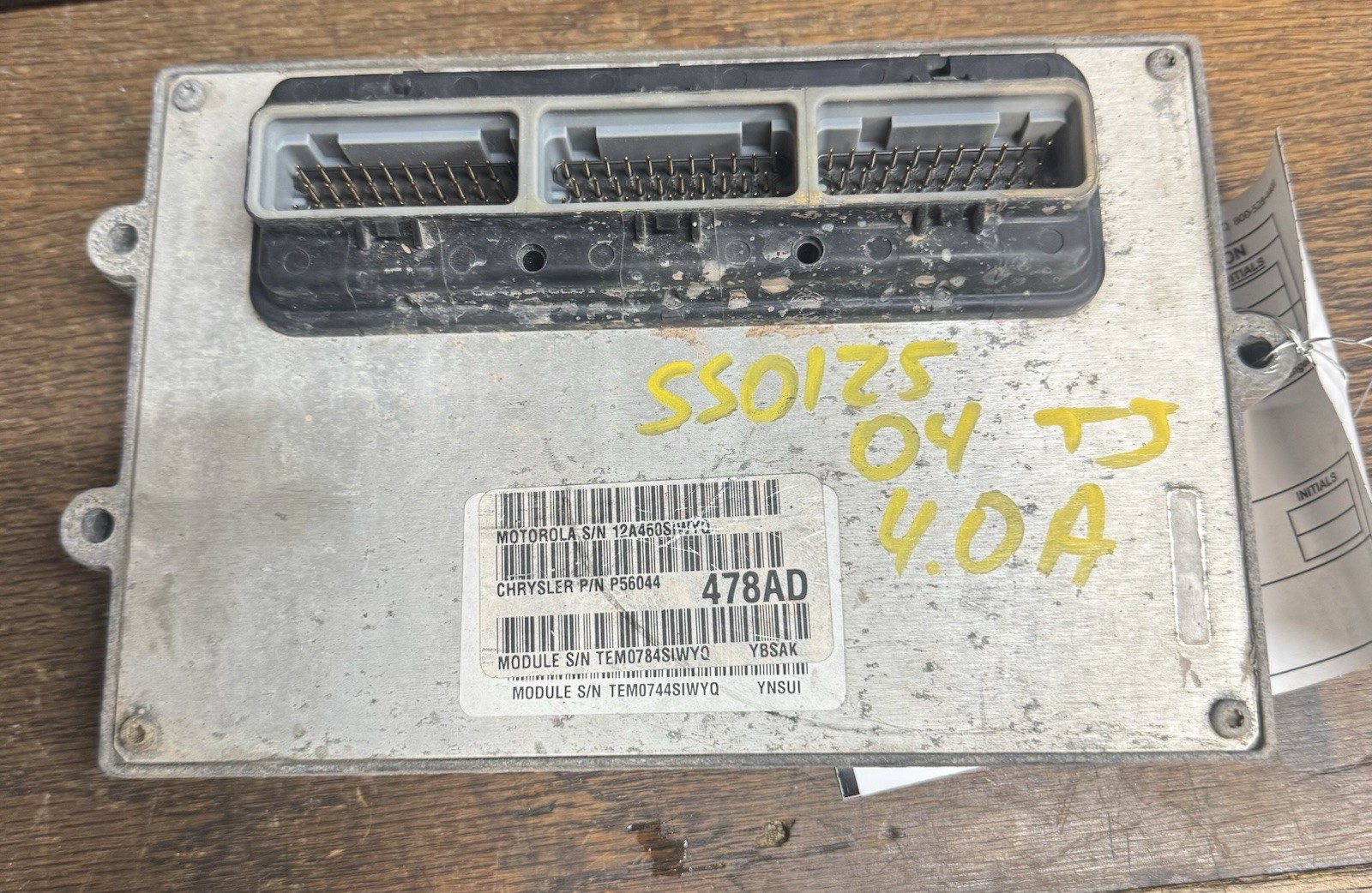 2004 JEEP TJ/LJ WRANGLER 4.0A ENGINE CONTROL MODULE – ECU – PCM 56044478AD