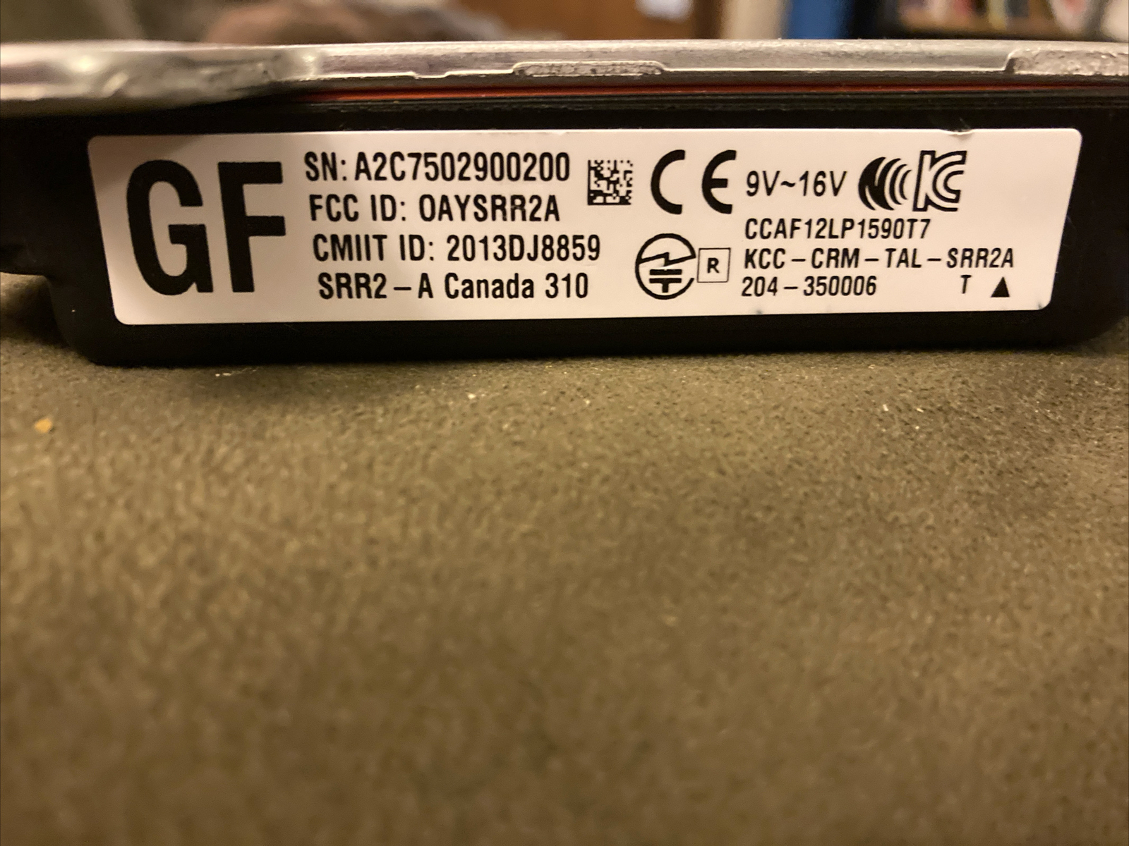 Toyota Continental SRR2-A Canada 310 88162 Blind Spot Sensor. See Description!!