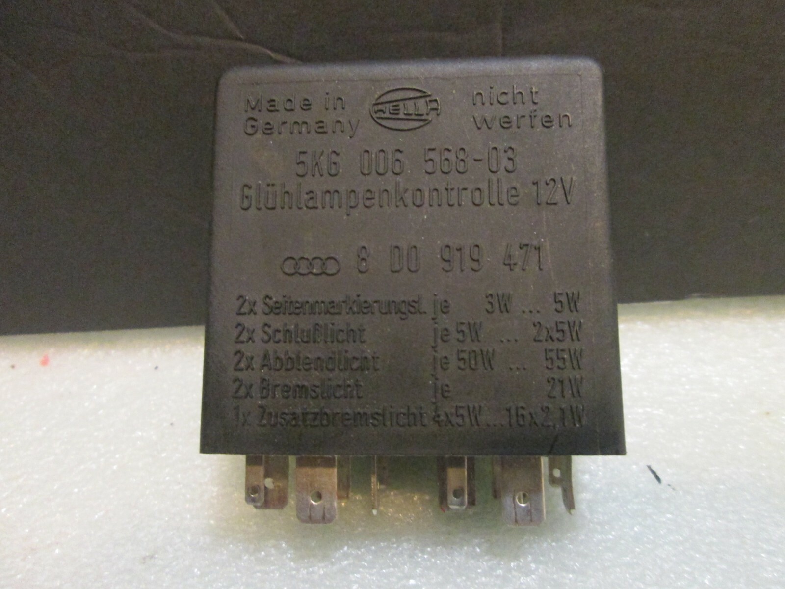 97- 04 VW /HELLA Audi Head Light Warning Lamp Relay # 8DO919471 Passat