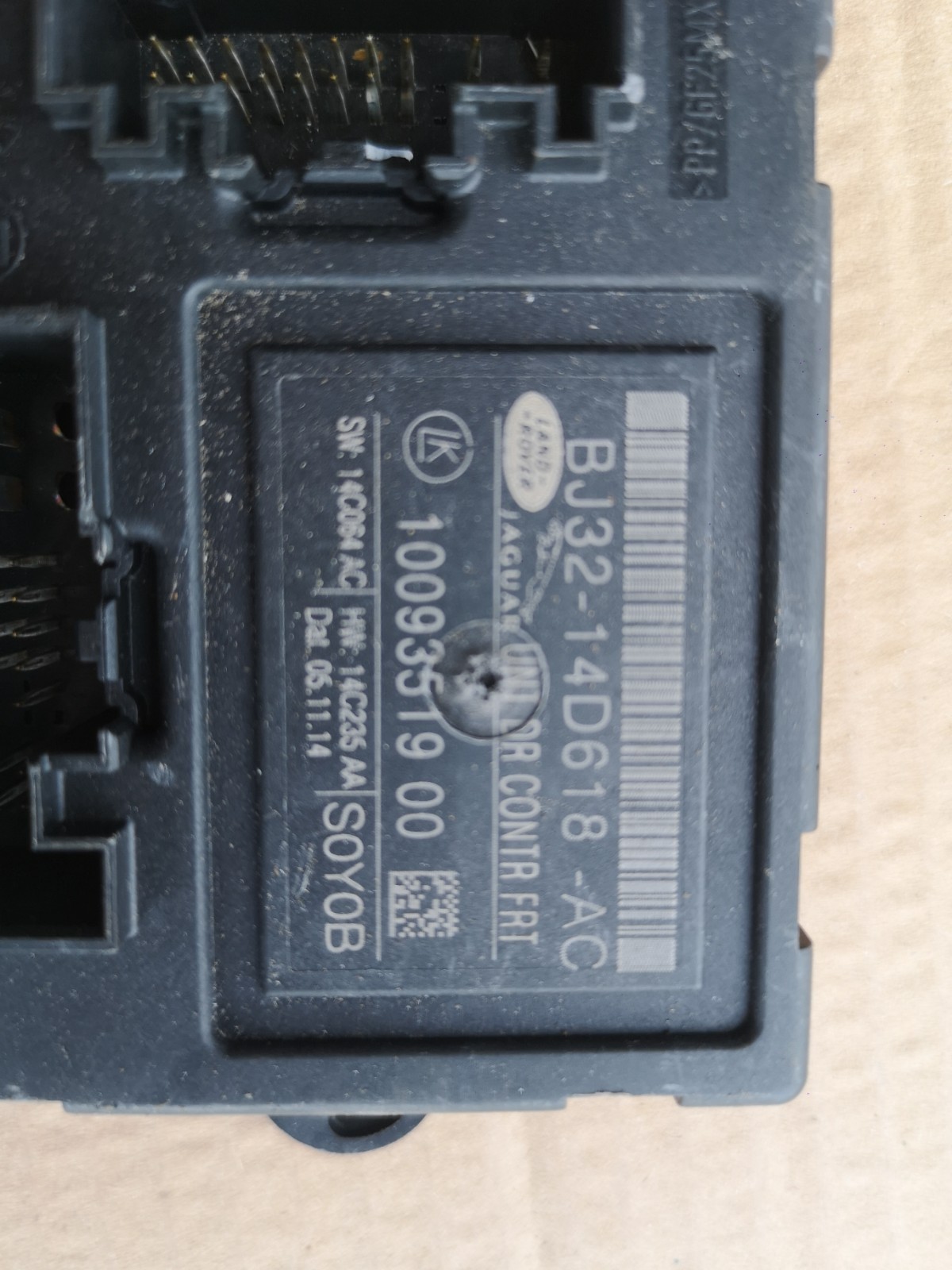 JAGUAR XF 2015 X250 FRONT DRIVER RIGHT DOOR CONTROL MODULE ECU BJ32-14D618-AC