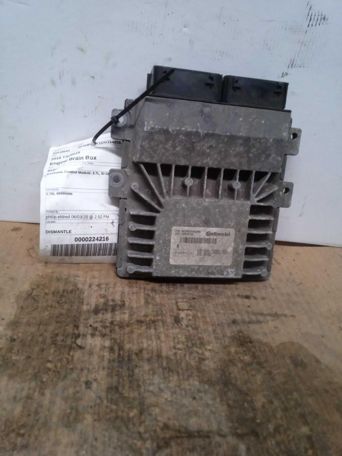 Used Engine Control Module (ECM) fits: 2016 Ford Taurus Electronic Control Modul