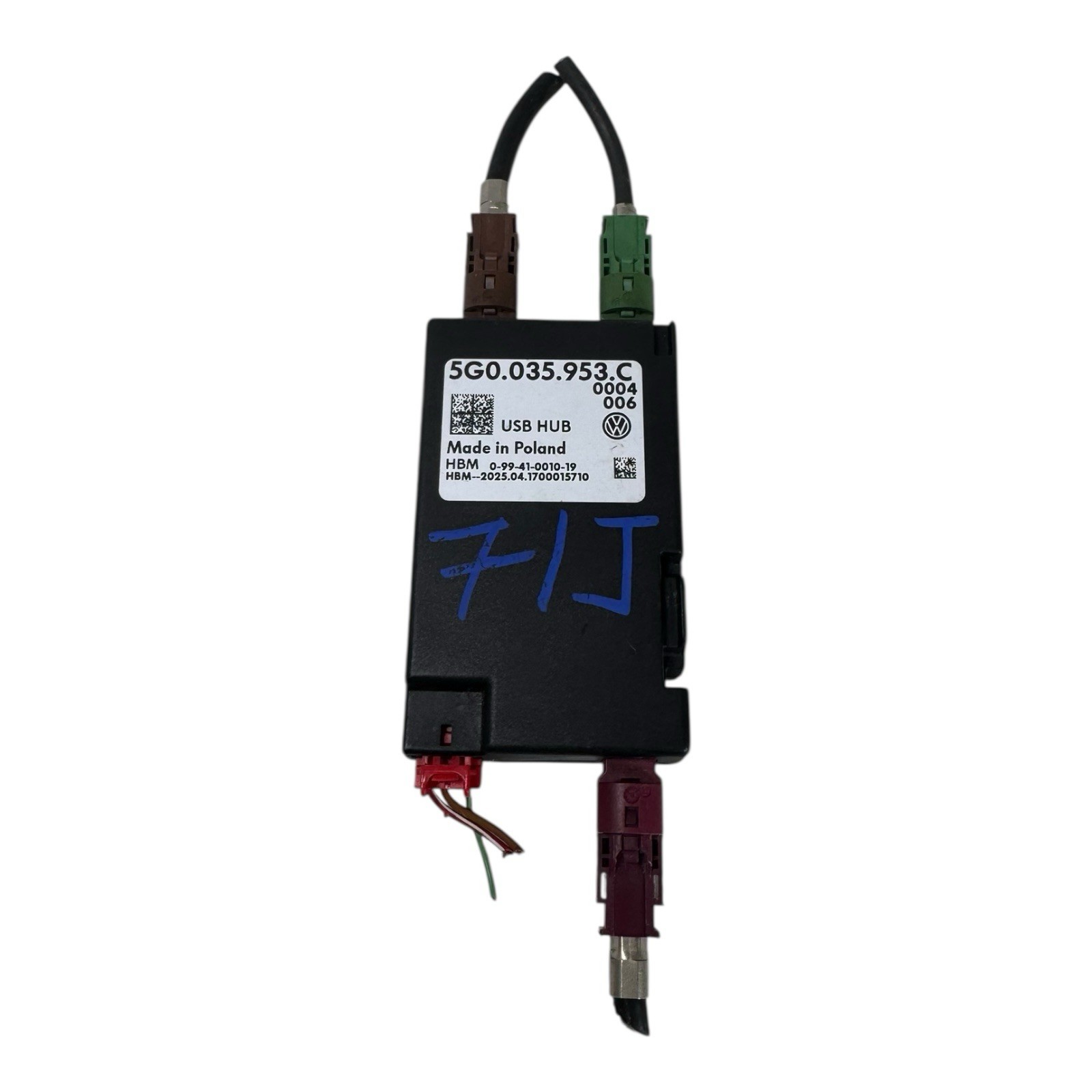 2016 – 2019 VOLKSWAGEN PASSAT USB HUB DISTRIBUTOR CONTROL MODULE OEM