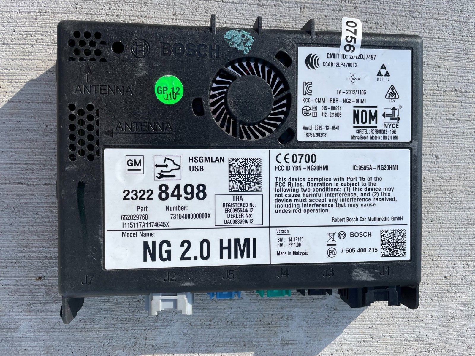 2015-2016 GM Cadillac HMI Human Machine Interface Control Module 23228498