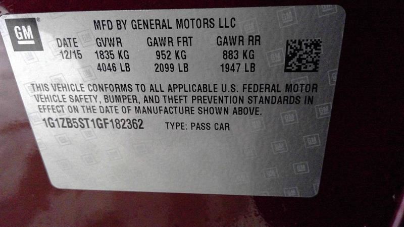 Engine ECM Electronic Control Module VIN B 4th Digit Fits 16 CRUZE 2600917