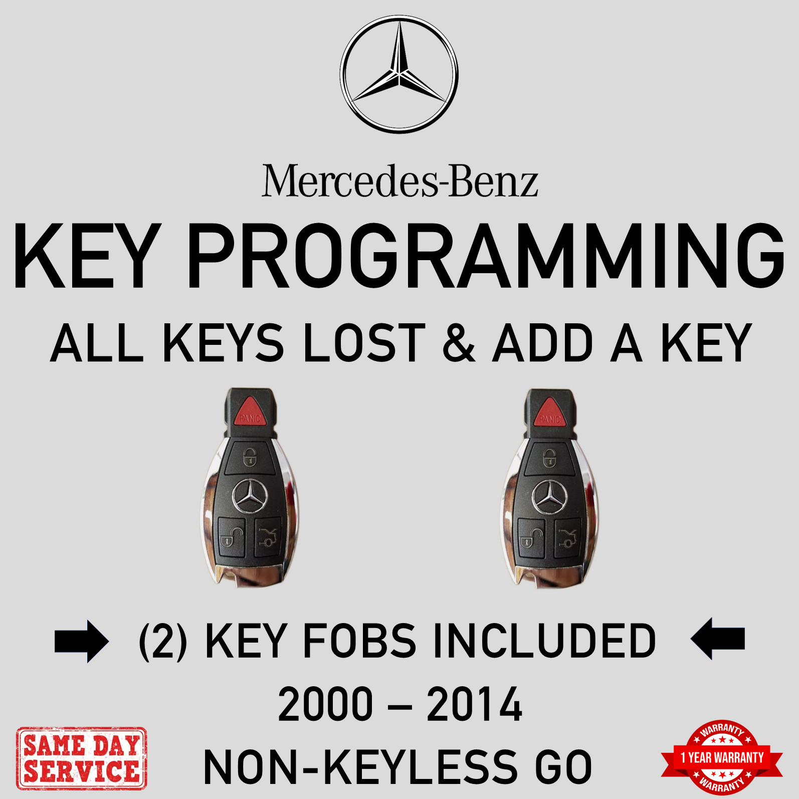 Mercedes-Benz (2) Keys + Key Programming | Add Key or All Keys Lost