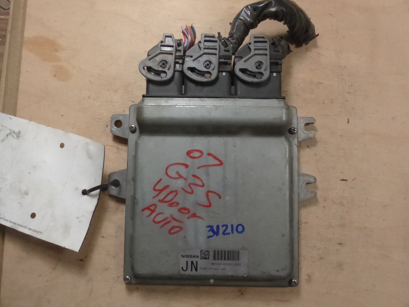 07 INFINITI G35 RWD AUTO ECU ECM COMPUTER MEC100-010 E1