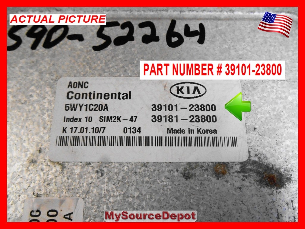 2010,SOUL,ECM, ENGINE CONTROL MODULE,39180-23800