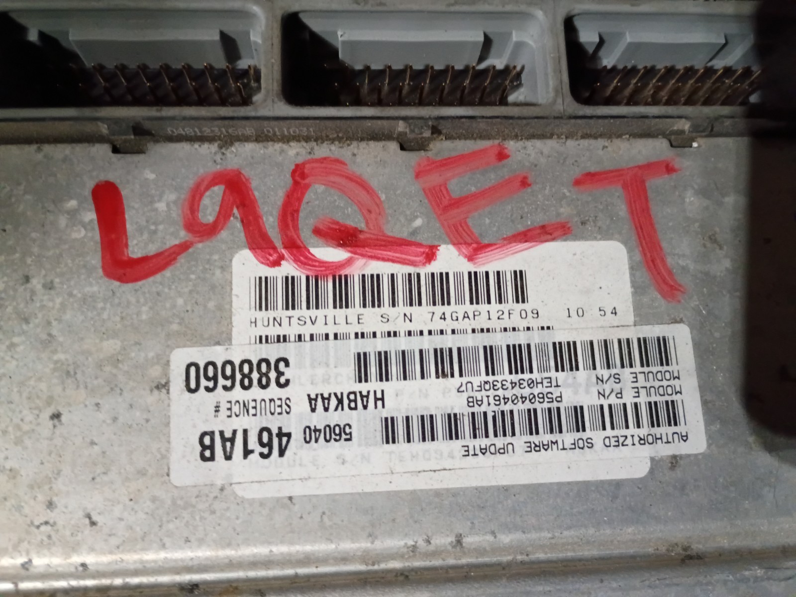 Engine ECM Control Module 3.7L DODGE 1500 PICKUP P56040461AB 56040461AB #L9QET