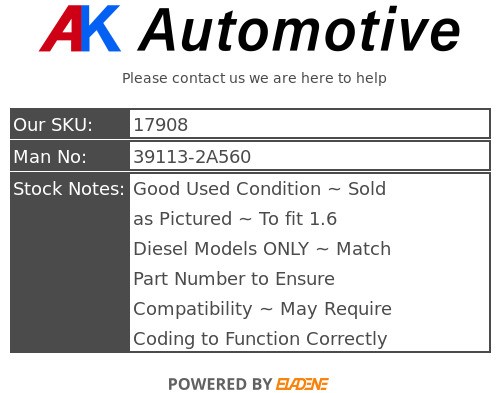 Kia Ceed ED MK1 2006-2012 – Engine ECU Control Module 1.6 Diesel CRDI