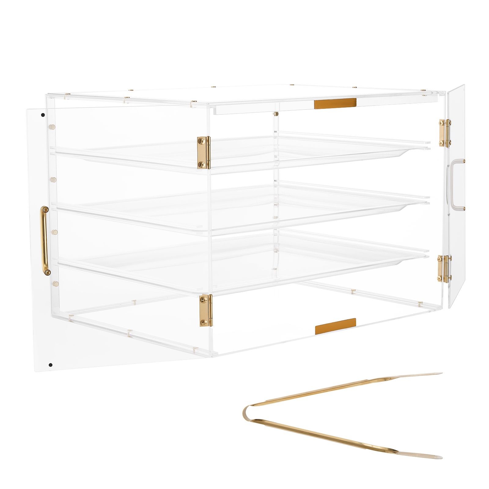 Clear Acrylic 4-Tier For y Case 22.4×17.3in Detachable Trays
