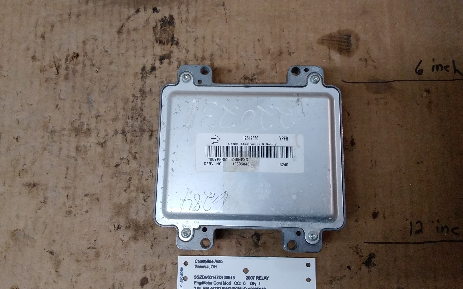 2007 SATURN RELAY 3.9L EFI ATOD , ECM , ID-12605843 , Hollander# 509-08092