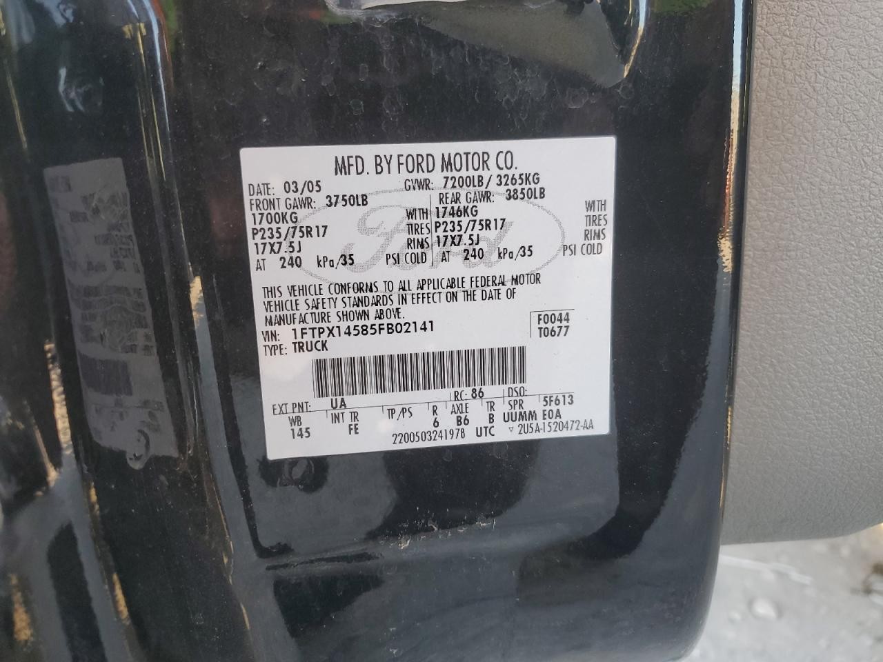 2005 Ford F150 Electronic Control Module, XLT, 5.4L, ID 5L3A-12A650-ATH