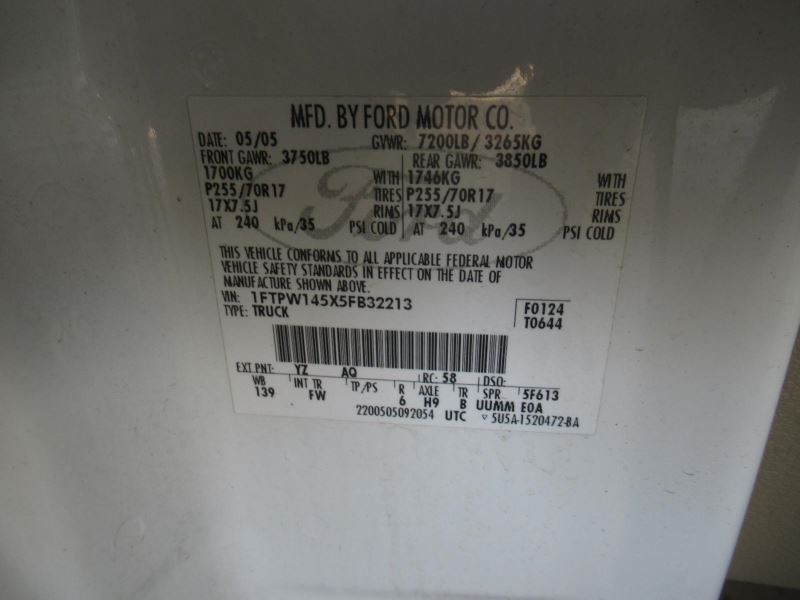 Chassis ECM Fuel Pump Frame Mounted Fits 04-08 FORD F150 PICKUP 309745