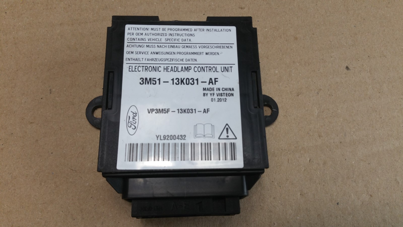 HEADLAMP LEVELLING KONTROL MODULE UNIT 3M51-13K031-AF FOR FORD KUGA