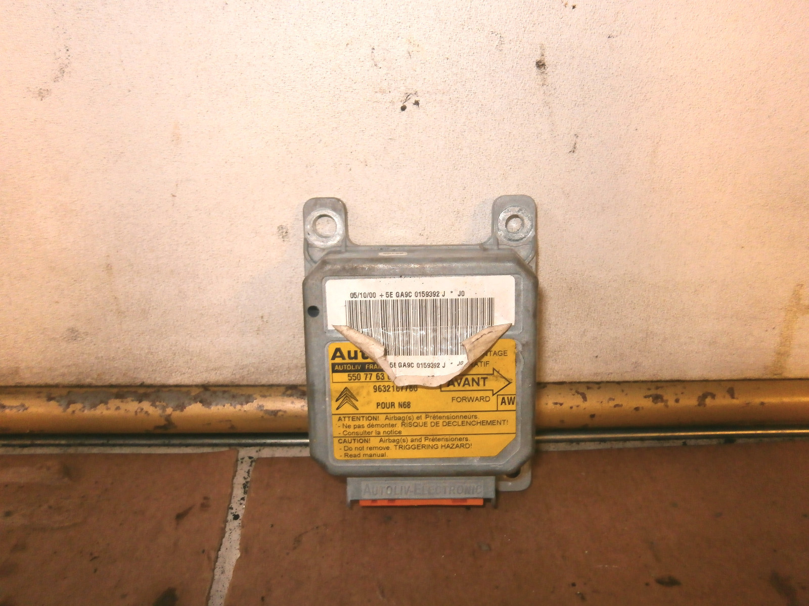 CITROEN PICASSO 2000 SRS ECU MODULE 550776300 / 9632167780 / AW