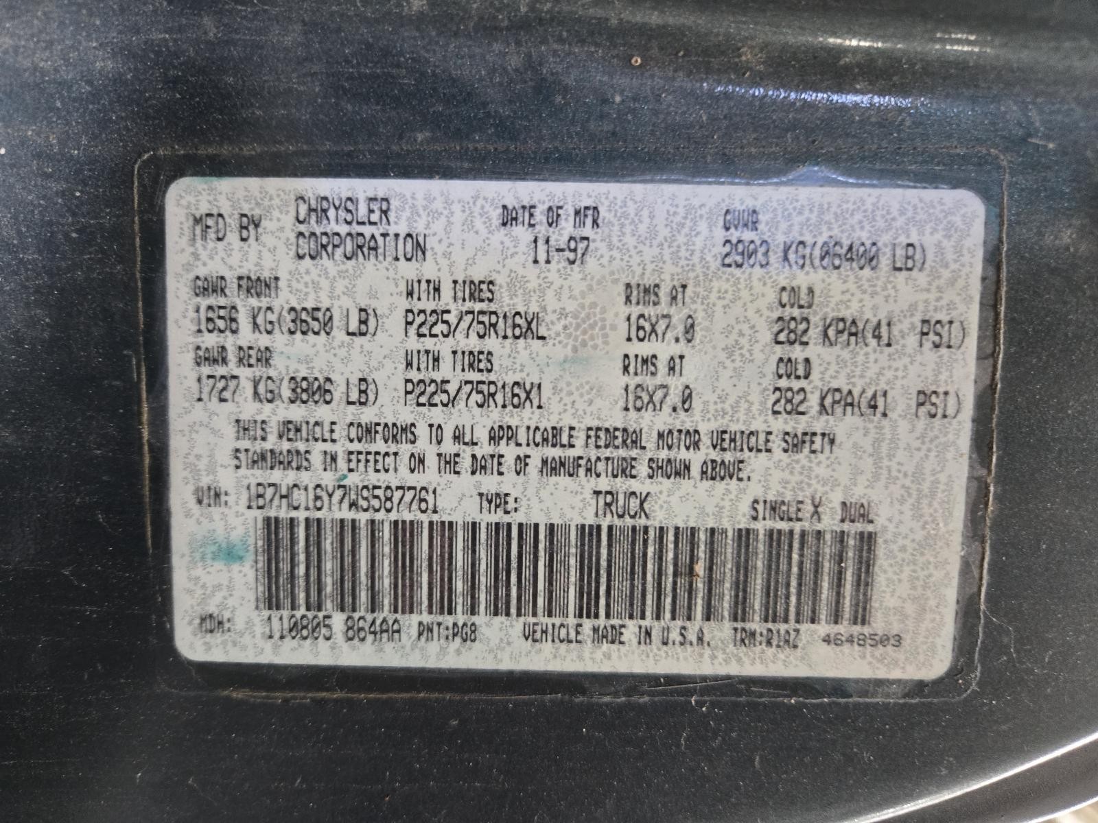 1998 Ram 1500 Electronic Control Module, 5.2L, AT, 284k Miles, ID P560046343AC