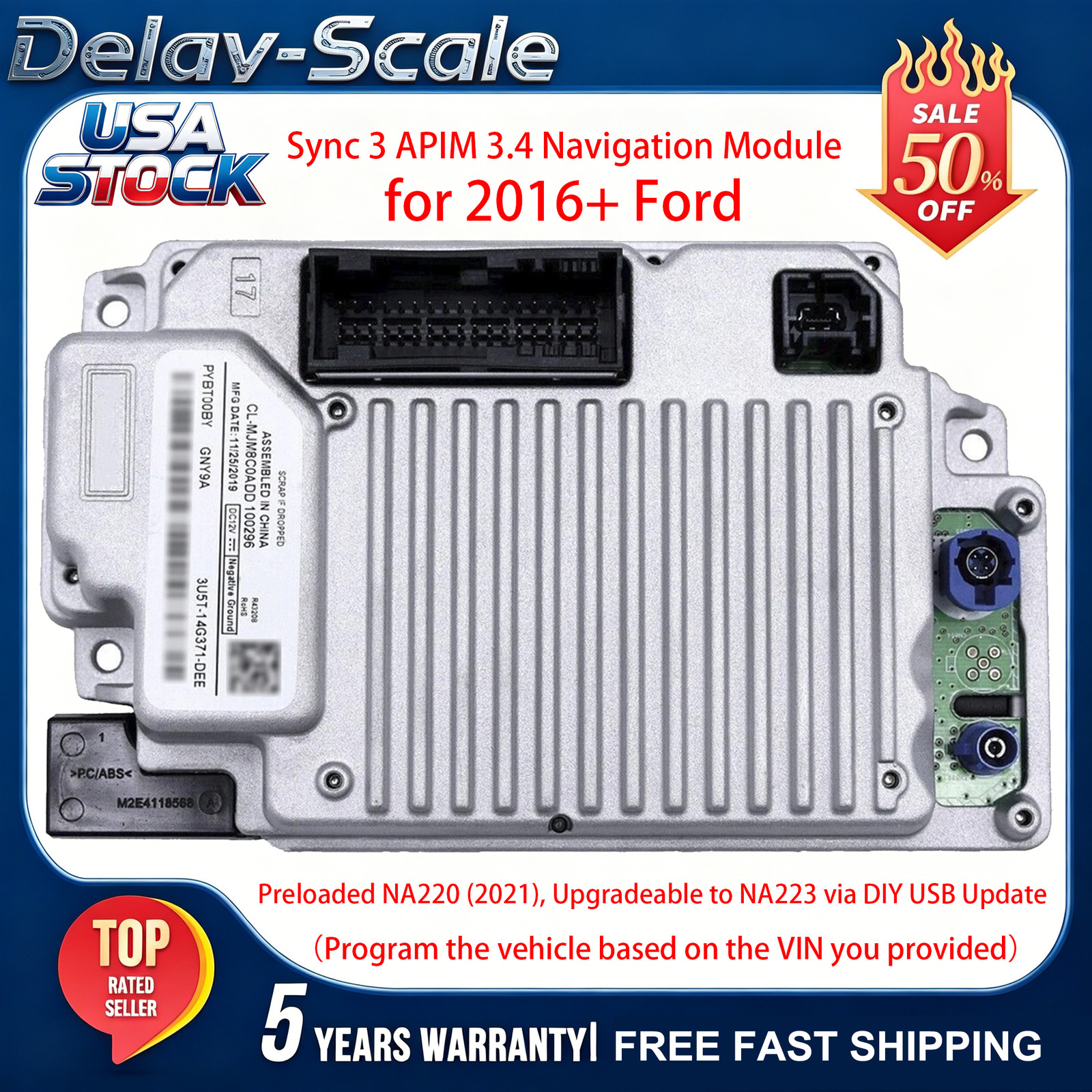 NEW Sync 3 APIM 3.4 Navigation Module for Ford Lincoln Vin Programmed GEN4