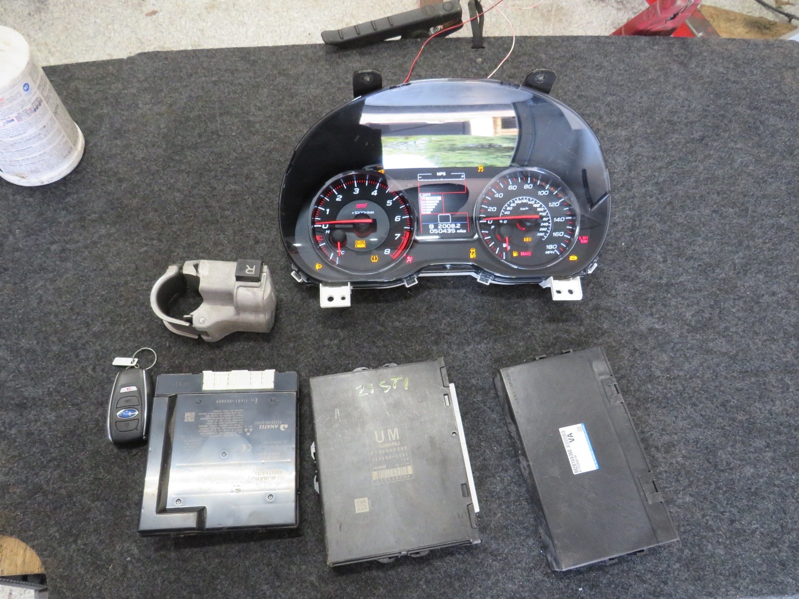 2021 SUBARU WRX STI CLUSTER ECU IGNITION IMMOBILIZER KEY PUSH BUTTON 50 K MILES