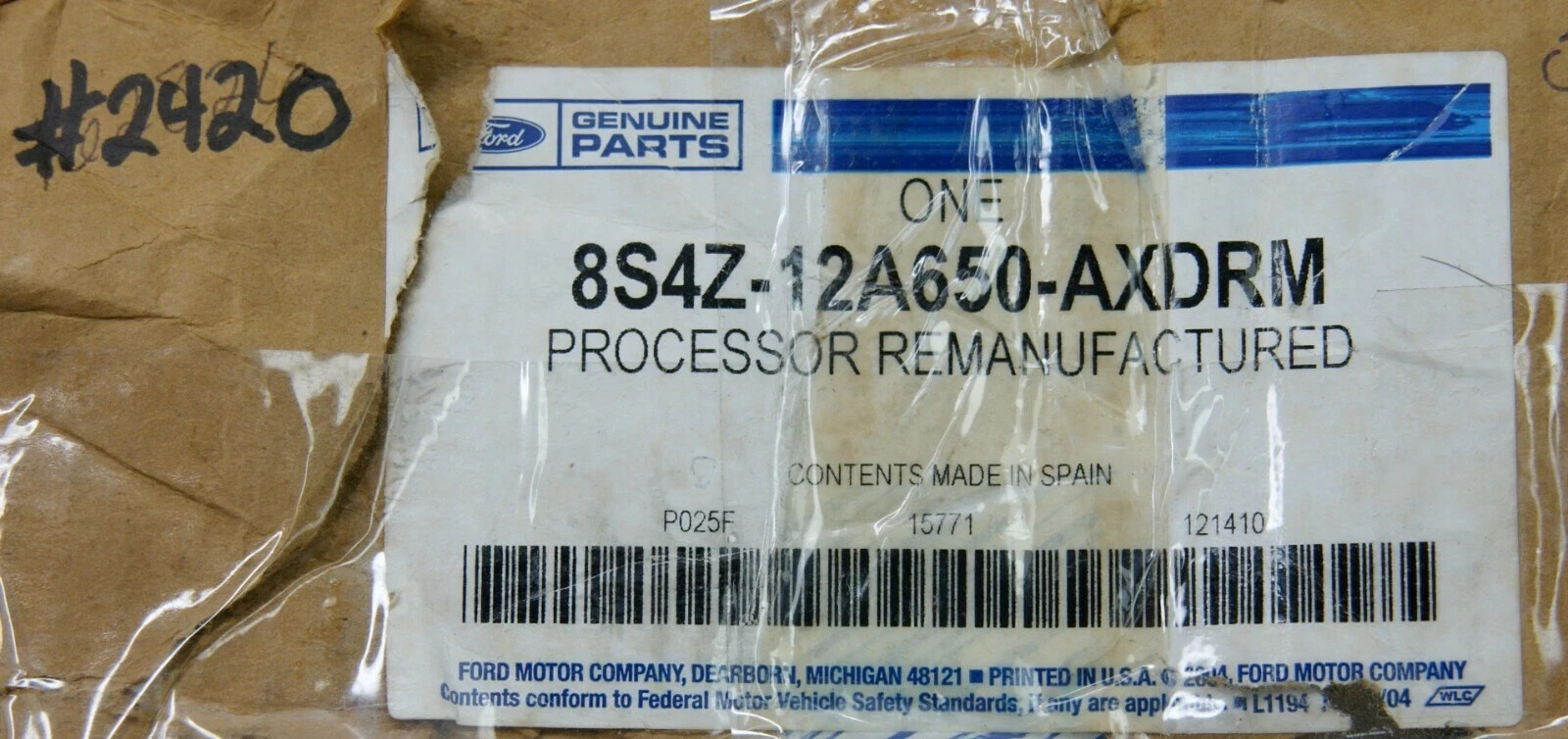 08-11 Ford Focus 8S4Z-12A650-AXDRM REMAN Engine Control Module-EEC OEM 2420