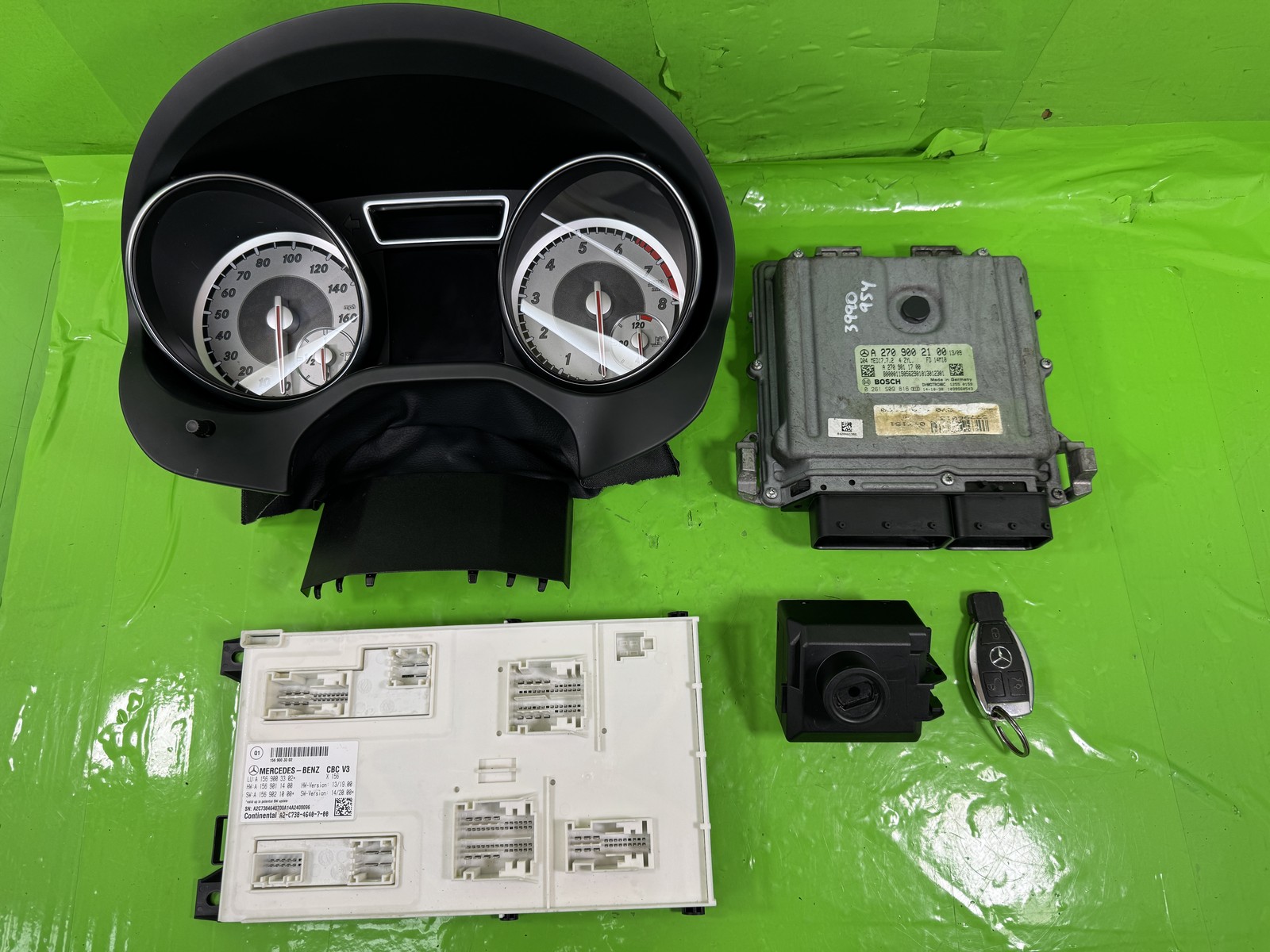 MERCEDES CLA180 W117 ECU KIT BCM FBS 4 MODULE KEY 1.6 PETROL AUTO 2011-2016