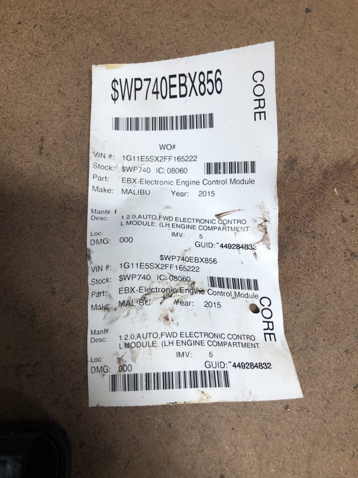 2013-2016 Chevrolet Malibu Engine Control Module Computer ECM 12663374 AB4G E39A
