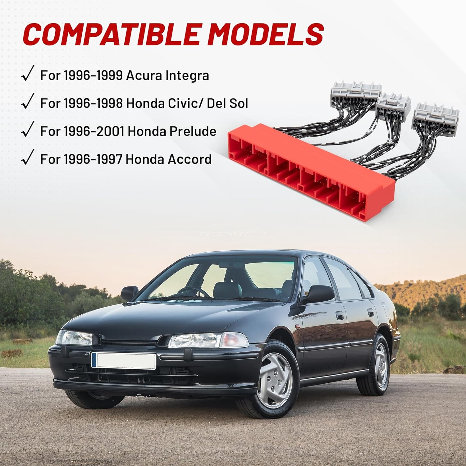 OBD2A to OBD1 Conversion Harness ECU Jumper For Honda Civic Accord Acura Integra