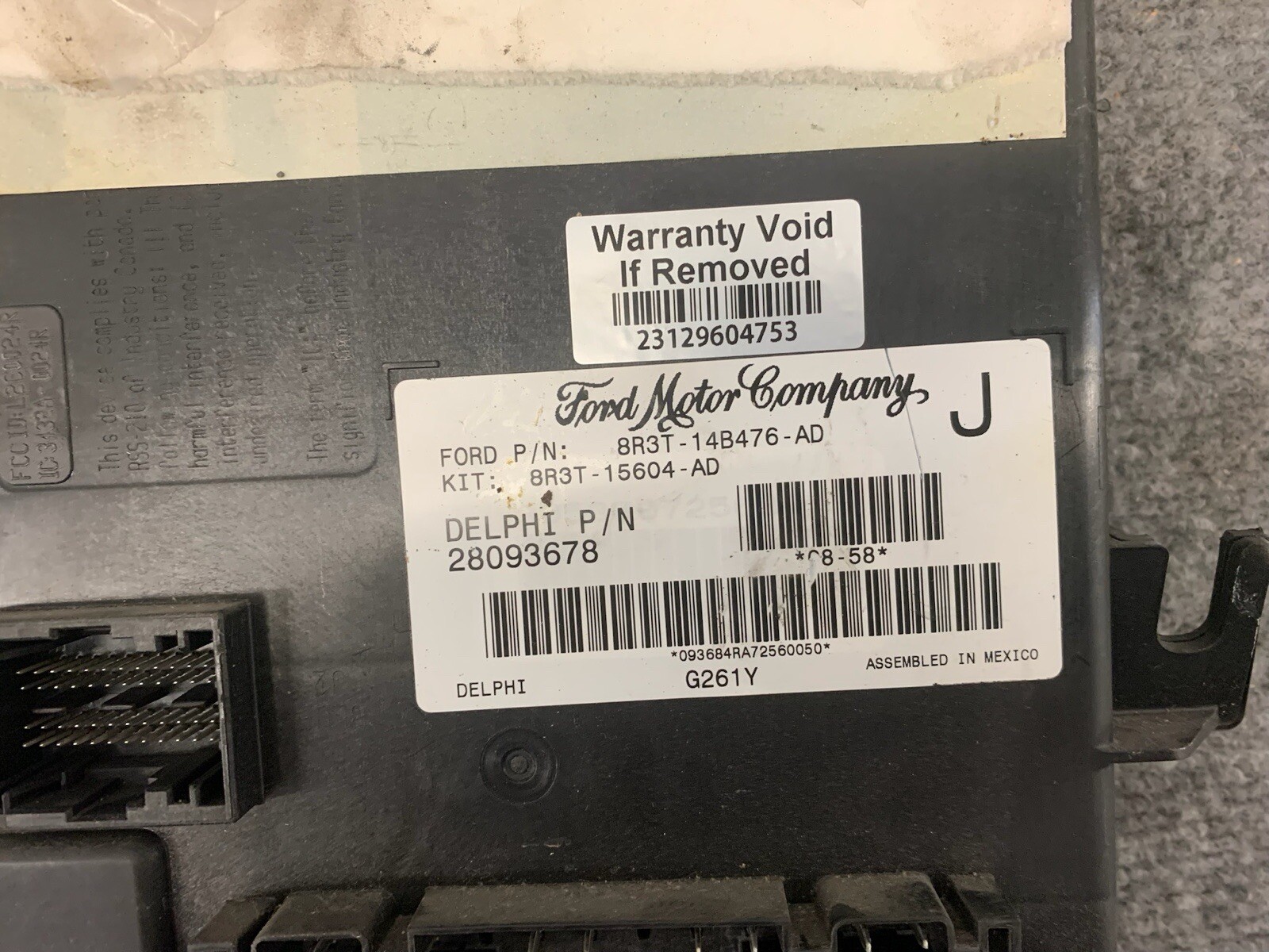 OEM 07 08 09 Ford Mustang Fuse Box Body Control Module BCM Delphi 8R3T-14B476-AD