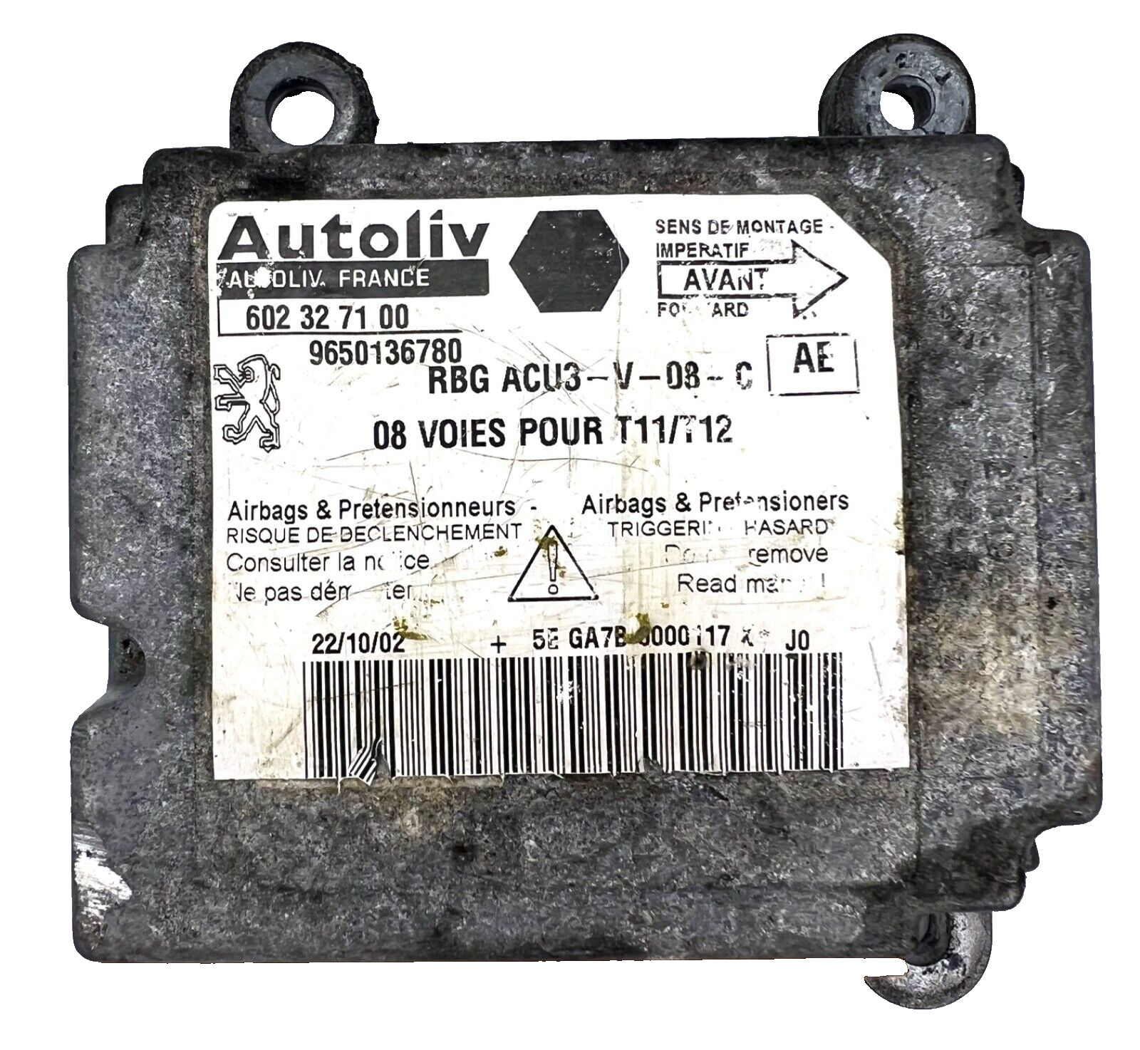 Renault SRS module 602327100 9650136780 Autoliv original K112
