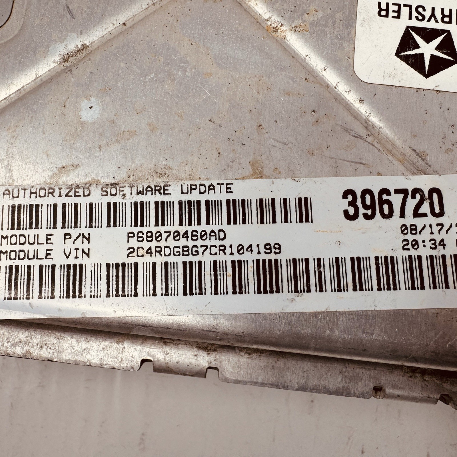 2012 Caravan 3.6L Engine Computer P68070460 “Programmed to your VIN” ECU ECM PCM