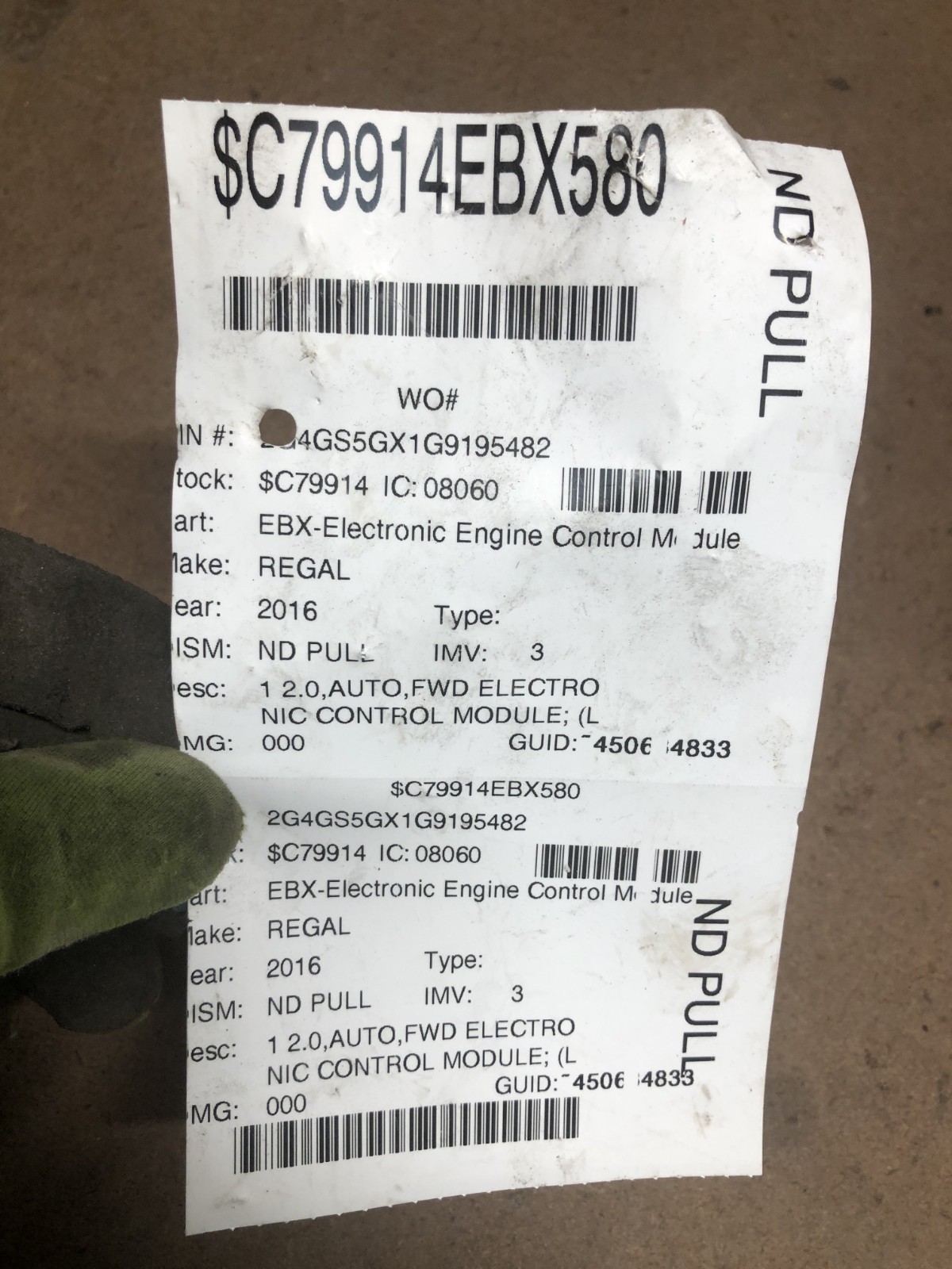 2016 Buick Regal Engine Computer Control Module Ecm E39A 12666132 AB5A