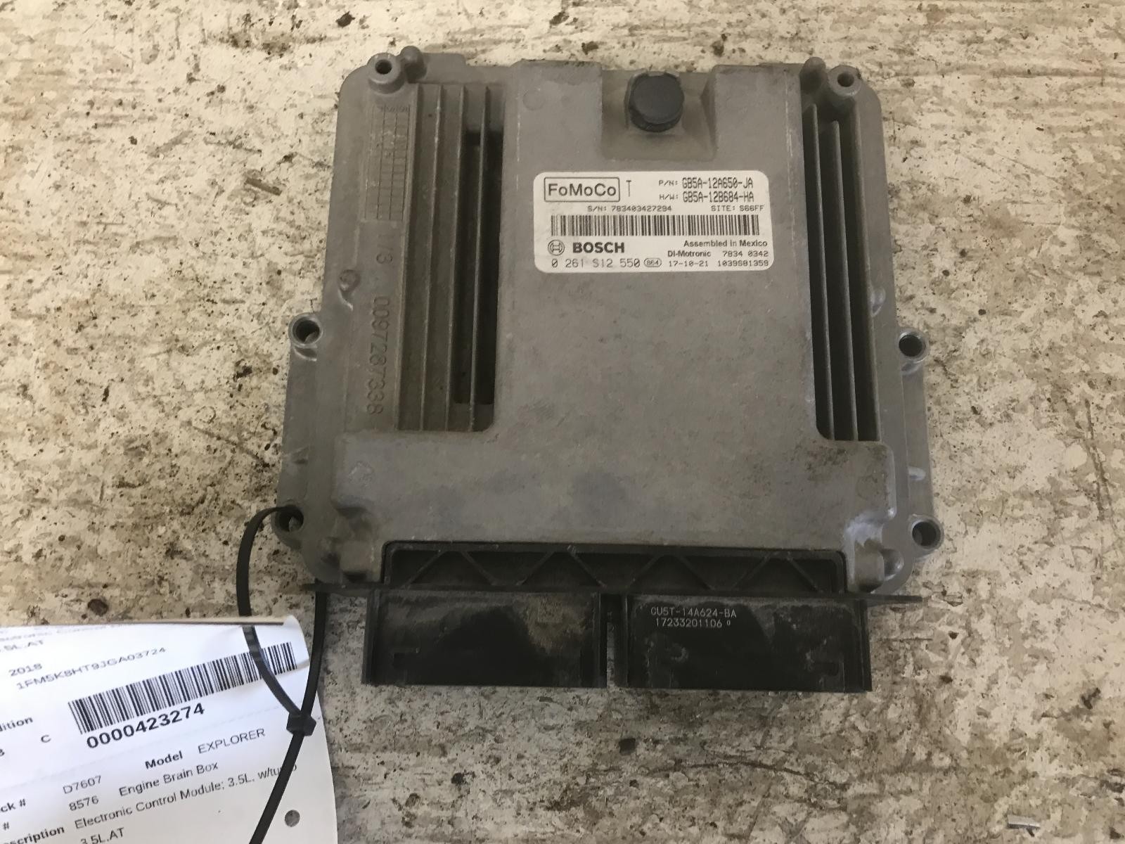 Used Engine Control Module (ECM) fits: 2018 Ford Explorer Electronic Control Mod