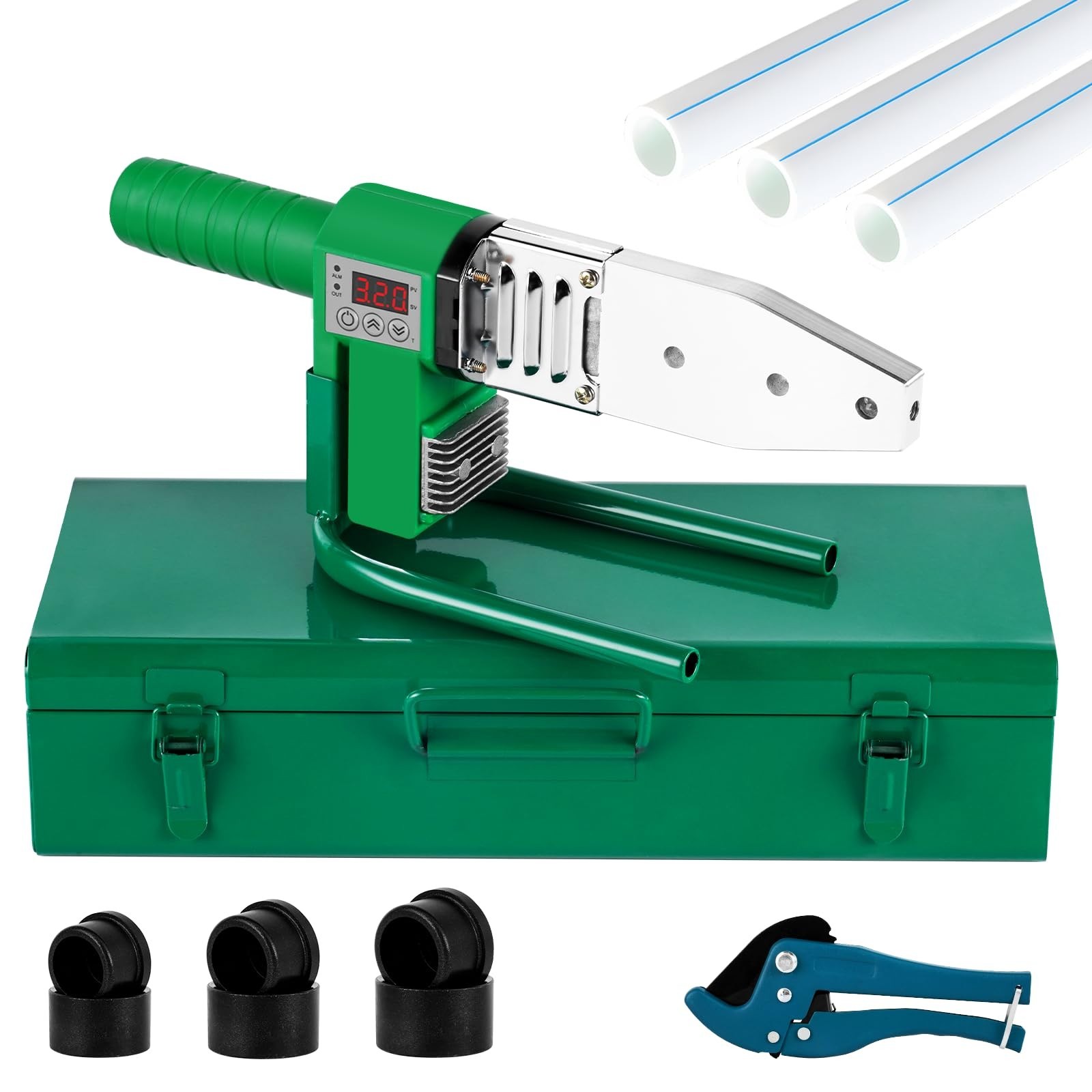 Plastic Pipe Welding Tool 110V – Water Pipe Welder with 0.79/0.98/1.26” Dies, D