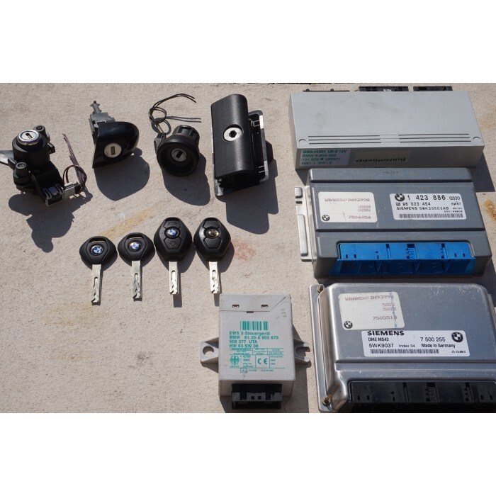 2000 BMW 328ci E46 ECU KIT 7500255 MS42 FOUR KEYS 4 Locks DME + EWS + TCM + BCM