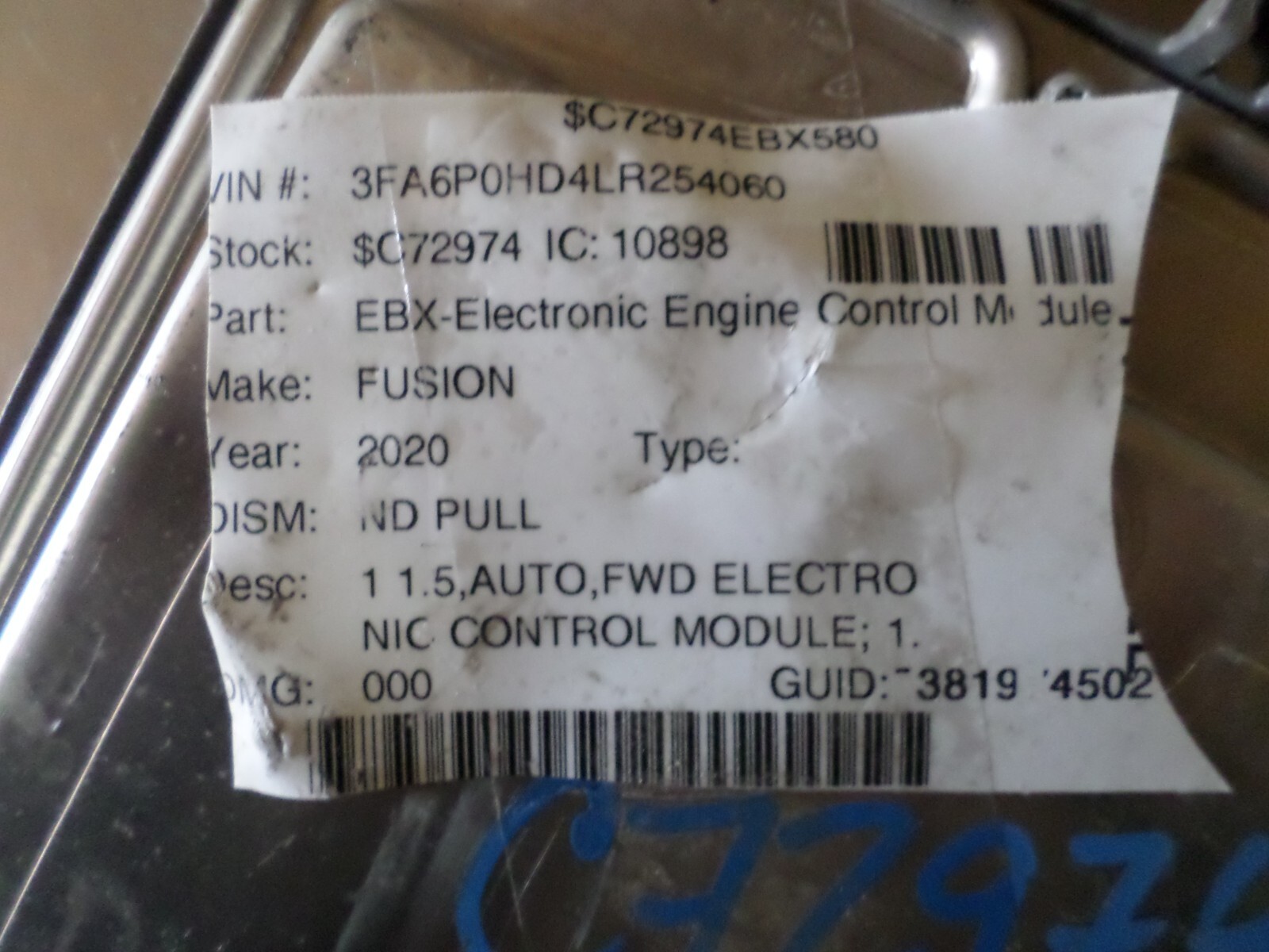 2020 Ford Fusion 1.5L Engine Control Module ECM ECU PCM OEM KS7A-12A650-BCA *J